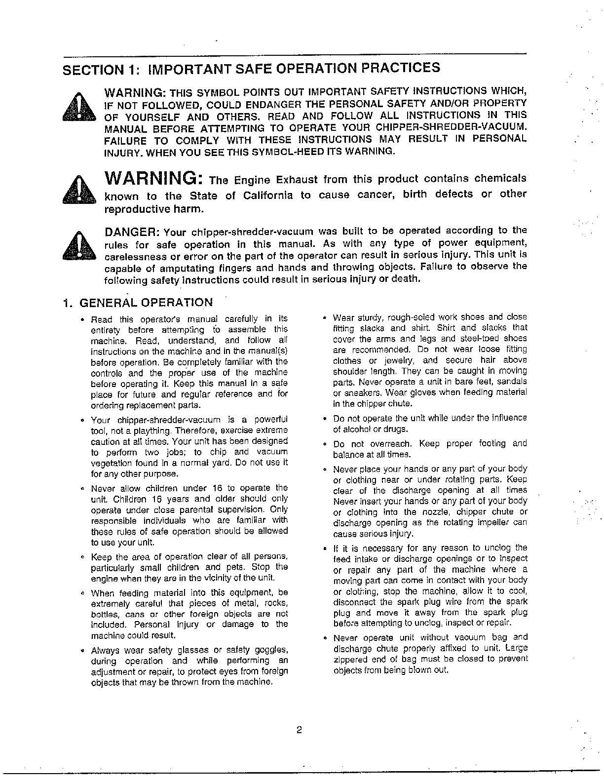 MTD Mtd Chipper Shredder-Vacuum Information Parts