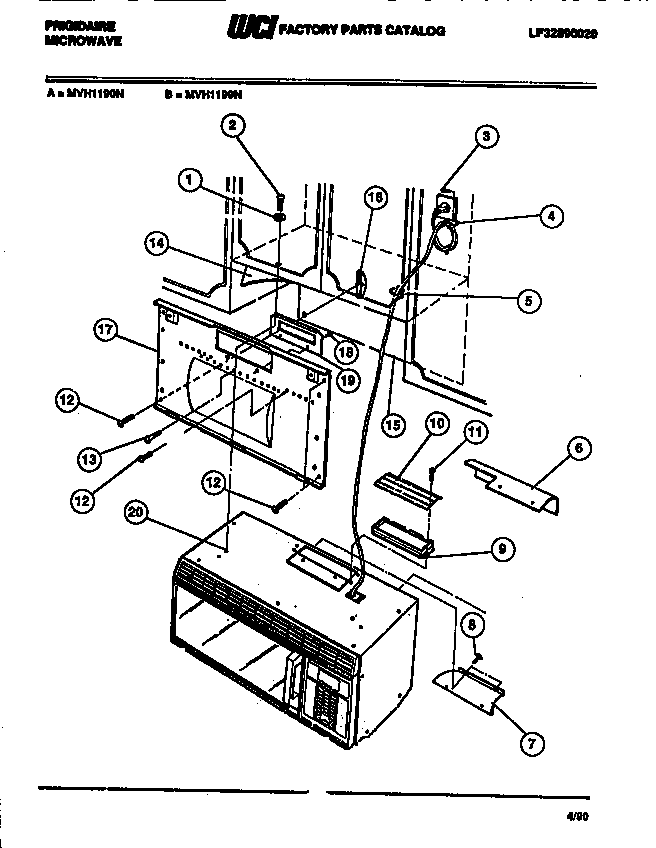 FRIGIDAIRE Microwave/Hood Combo Vent Parts | Model MVH1190N