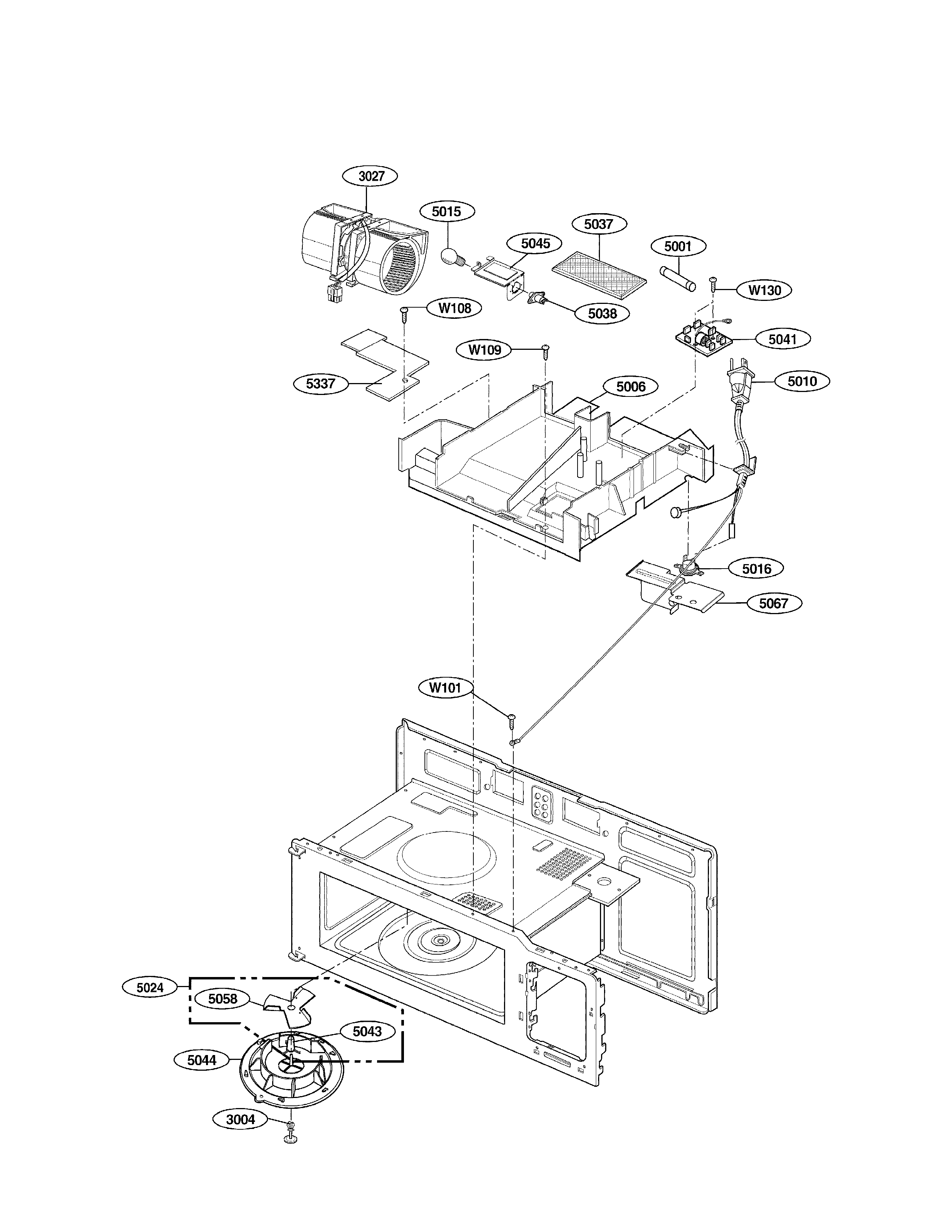Interior Parts (II) Diagram & Parts List for Model lmv1630bb LG-Parts