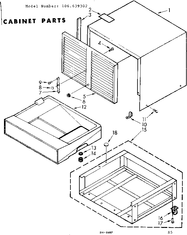 Kenmore model 106639302 dehumidifier genuine parts