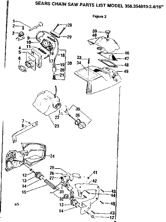 Craftsman Model 358354810 Chainsaw Gas Genuine Parts