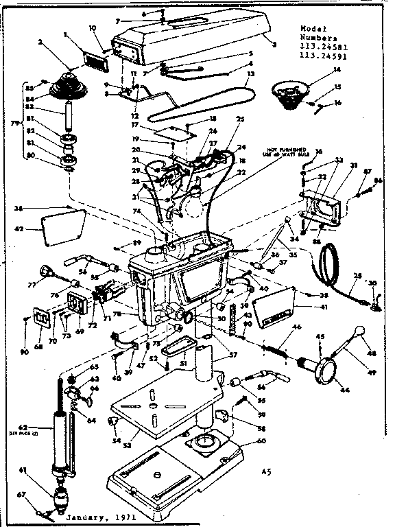 CRAFTSMAN CRAFTSMAN DRILL PRESS Parts | Model 11324591 ... drill press wiring diagram 