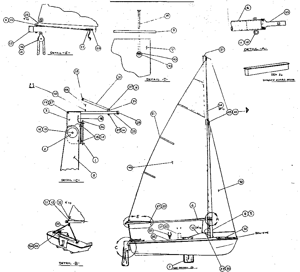 Sunchaser model SB-200 sailboat genuine parts