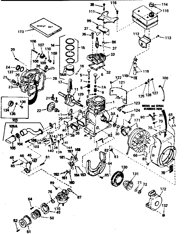 Tecumseh model HS50-67208D engine genuine parts