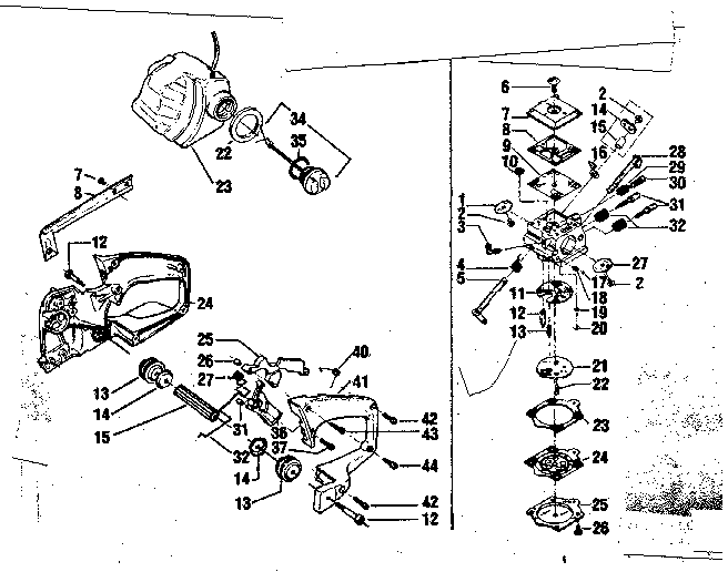 Craftsman model 358354871 chainsaw, gas genuine parts