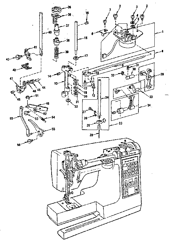 Sewing Machine Tension Assembly Diagram