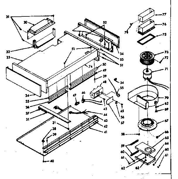 Kenmore model 1035266761 range hood genuine parts