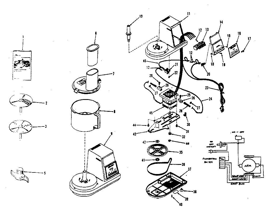 Kenmore model 400693000 food processor genuine parts