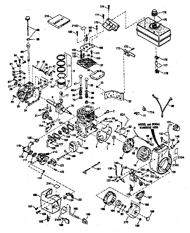 Tecumseh model HMSK100-159096L engine genuine parts