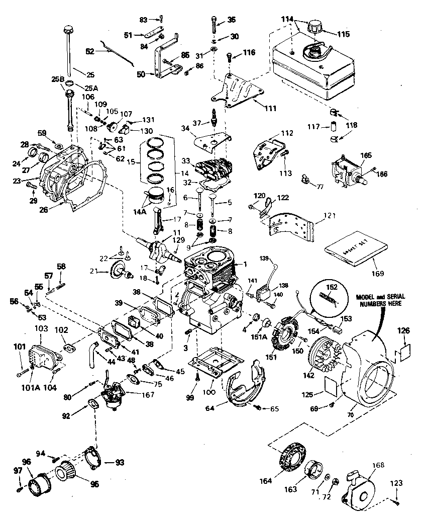 Tecumseh model H50-65509R engine genuine parts