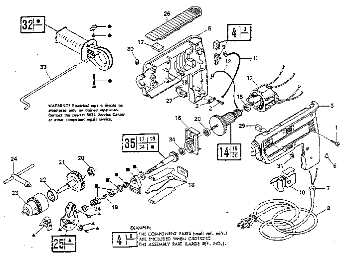 Skil model 6850 TYPE 1 drill reversing genuine parts
