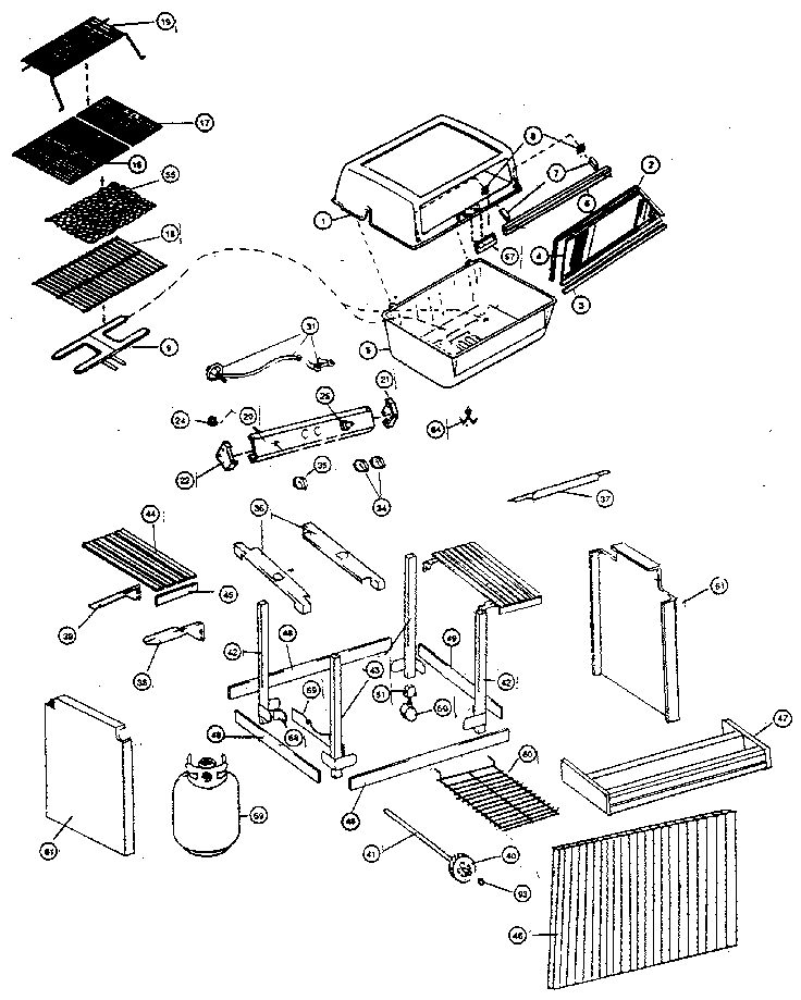 Charmglow model 01682 grill, gas genuine parts