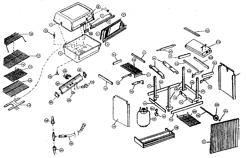 Charmglow model 01685 grill, gas genuine parts