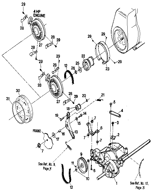 Troybilt Model 47279 Chipper Shredder Vacuum Gas Genuine Parts Transaxle
