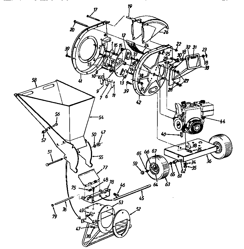 Craftsman Model 247795890 Chipper Shredder Vacuum Gas Genuine Parts 9 H P Chipp