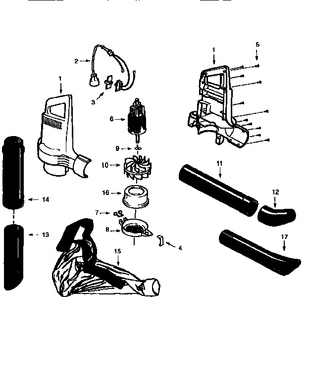 Craftsman model 358798340 blower, electric genuine parts