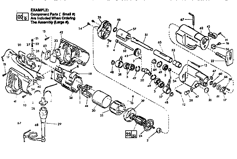 Milwaukee Model 6527 Type A Saw Reciprocating Genuine Parts