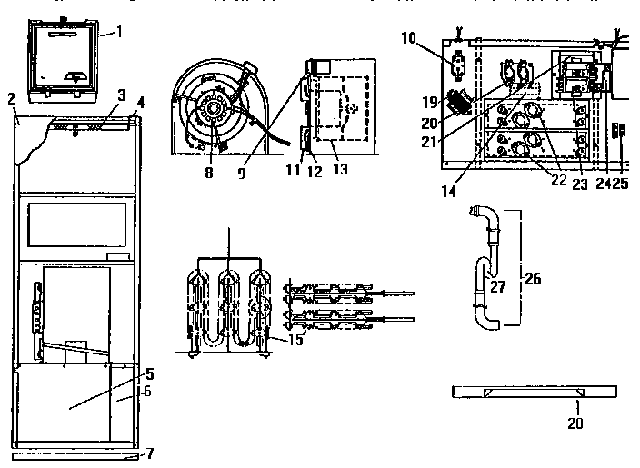 Coleman-Evcon model EB12B furnace/heater, electric genuine ... coleman eb17b furnace wiring diagram 