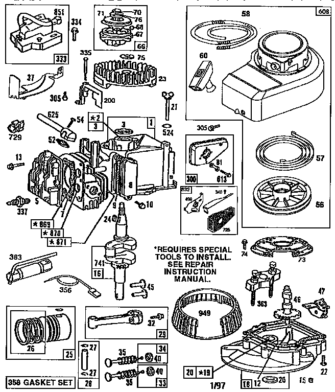 Briggs stratton схема двигателя