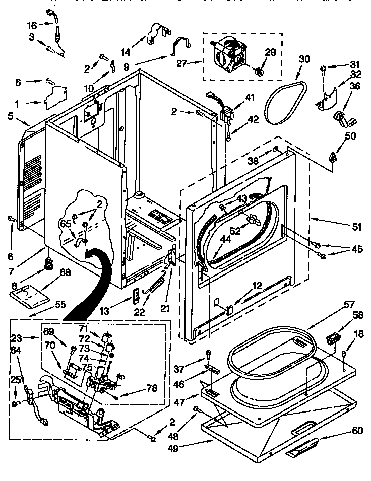 Kenmore model 11078702894 residential dryer genuine parts