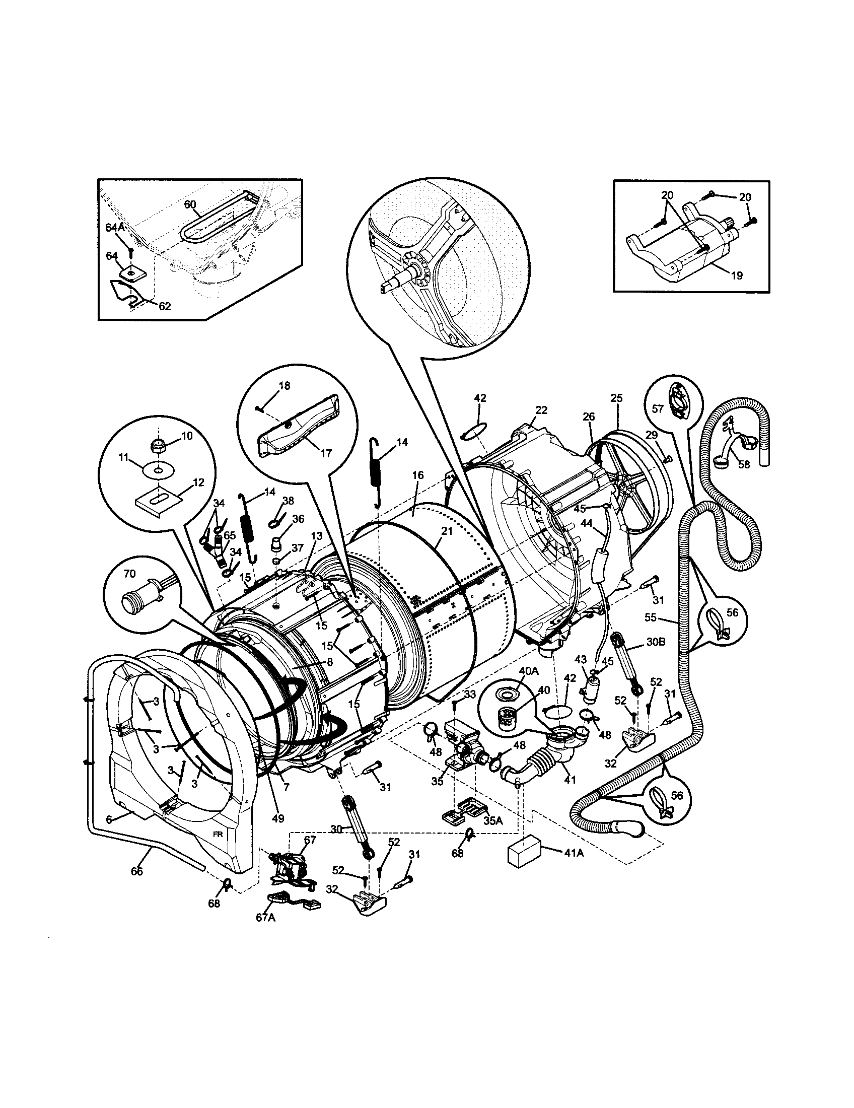 Frigidaire model FAFS4474LA0 residential washers genuine parts
