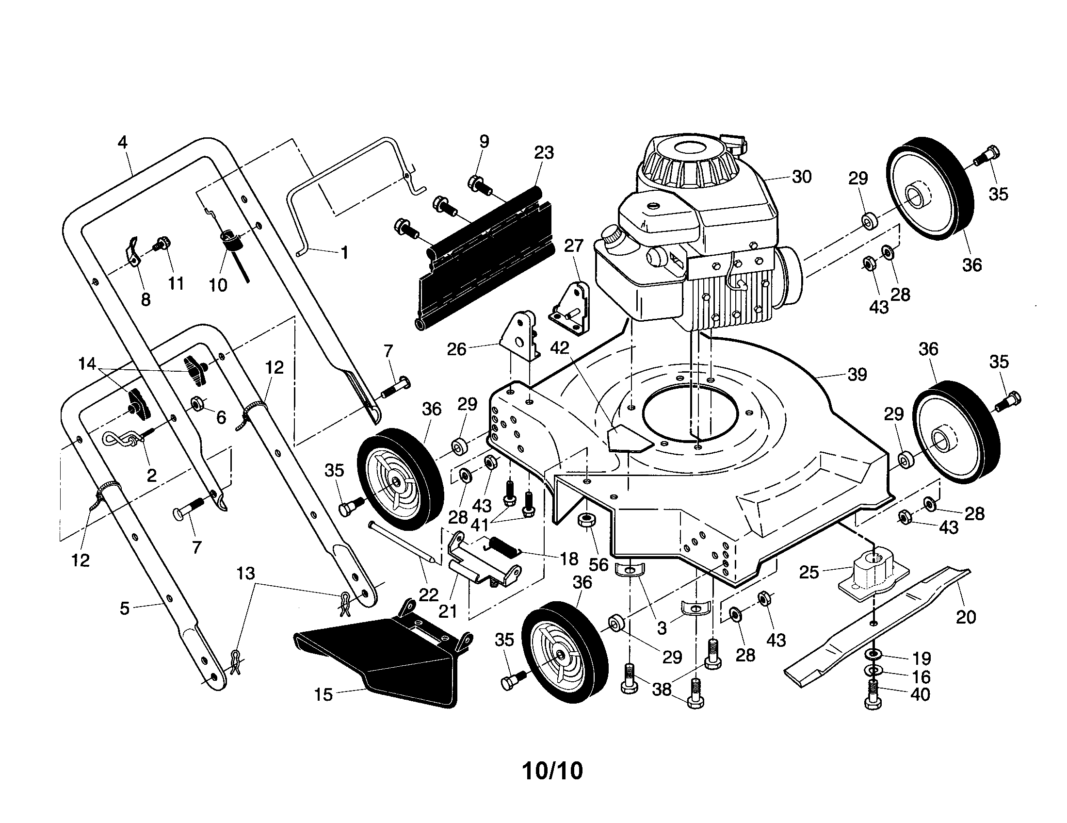 Weed-Eater model 96112008900 walk behind lawnmower, gas genuine parts