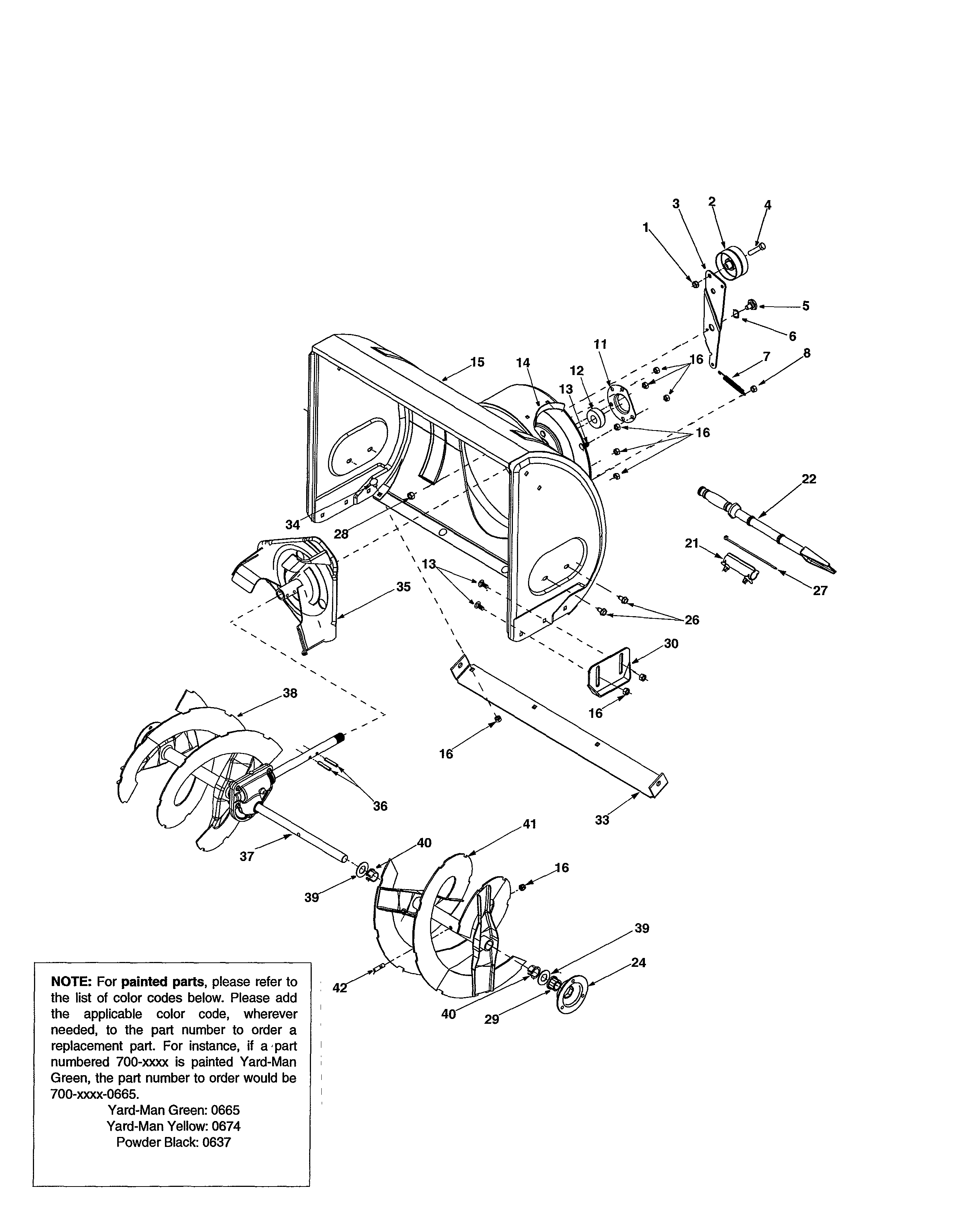 Yard-Man model 31AH7L3G701 snowthrower, gas genuine parts