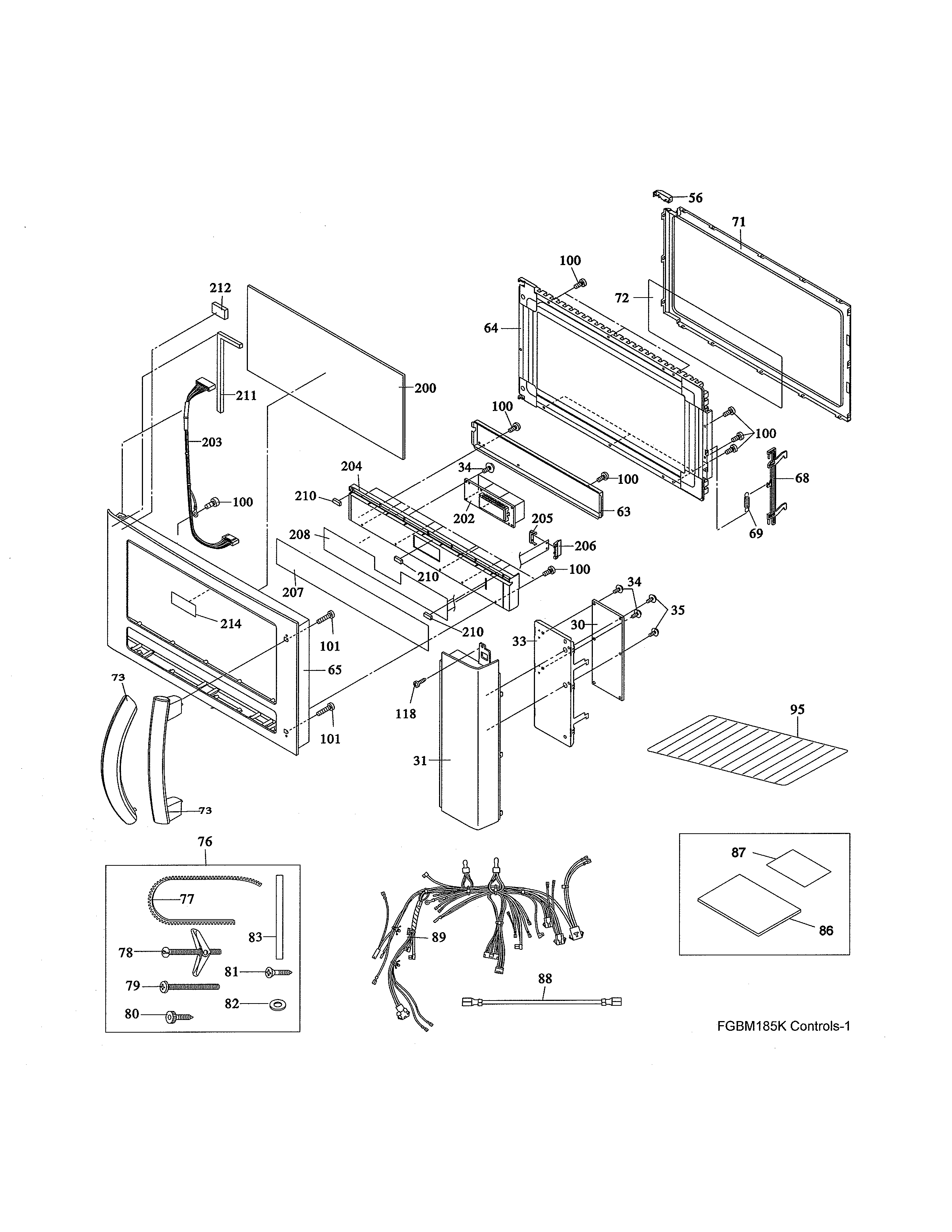 Frigidaire model FGBM205KFA microwave/hood combo genuine parts