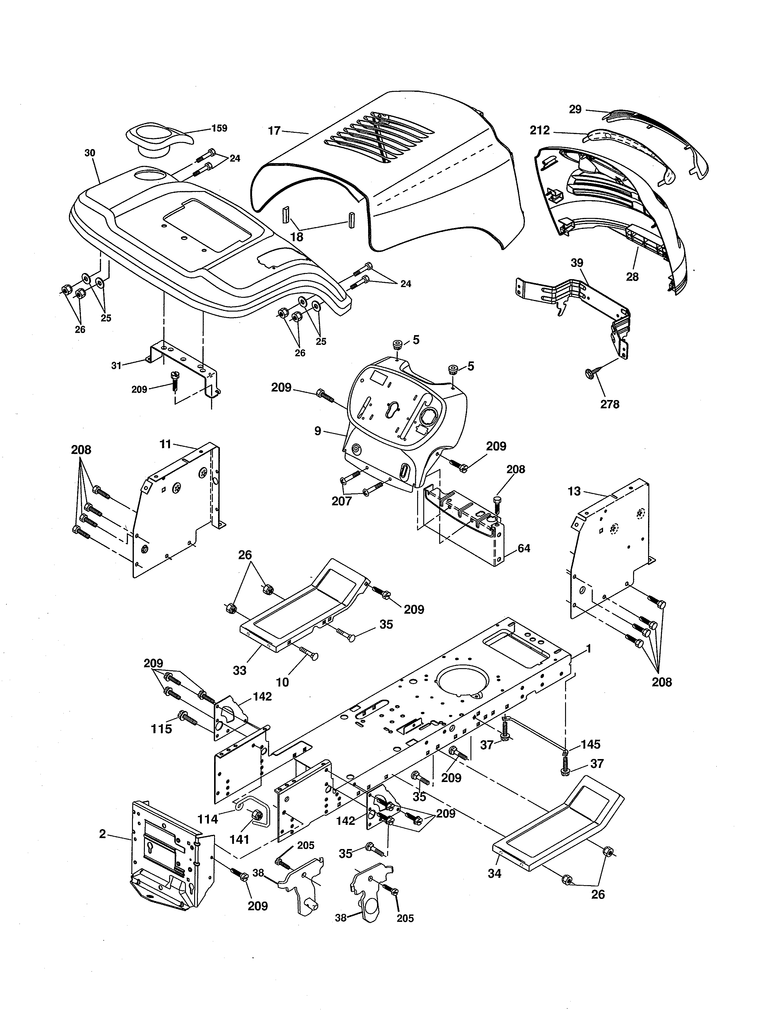 Ariens model 936060 lawn, tractor genuine parts