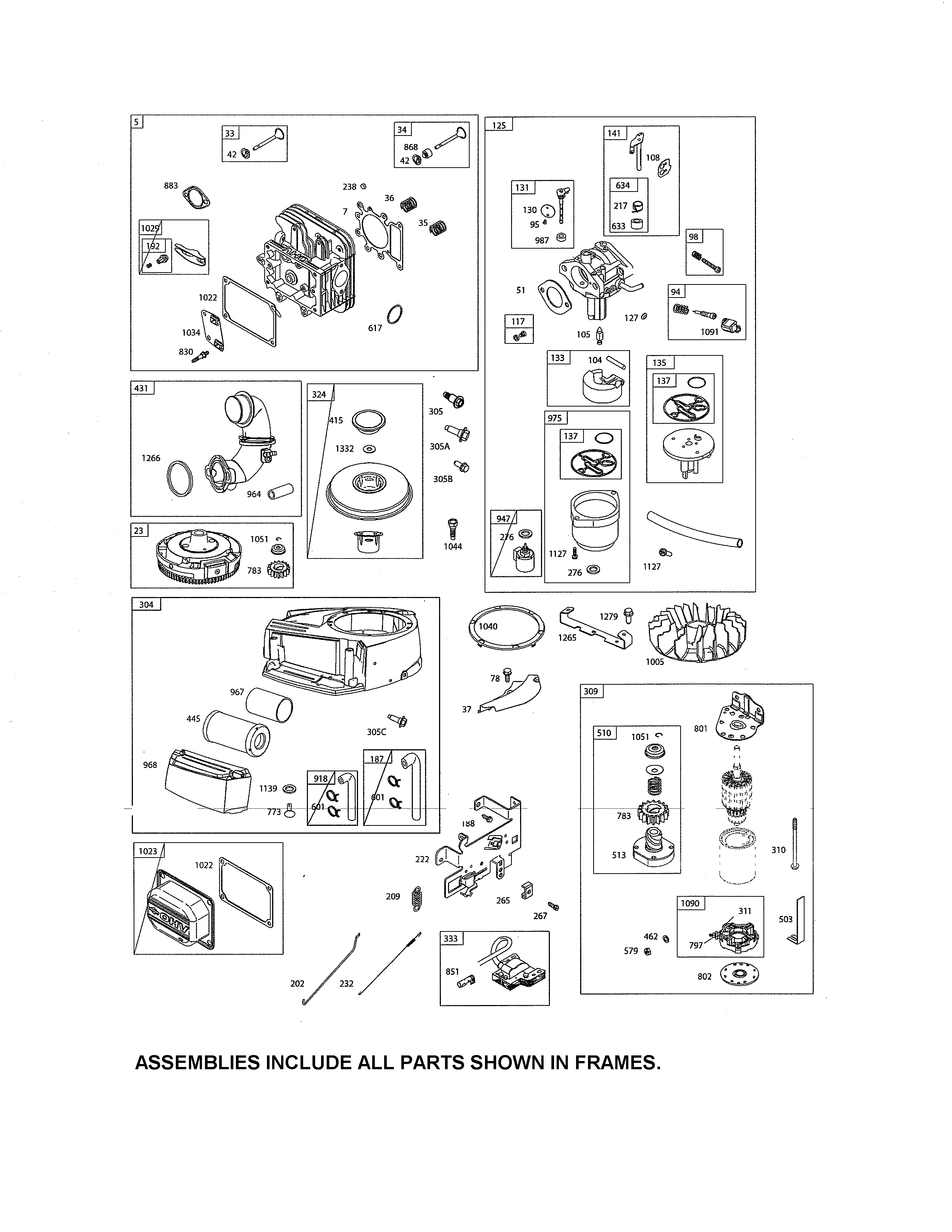 briggs and stratton ohv engine parts diagrams  | 1180 x 1496