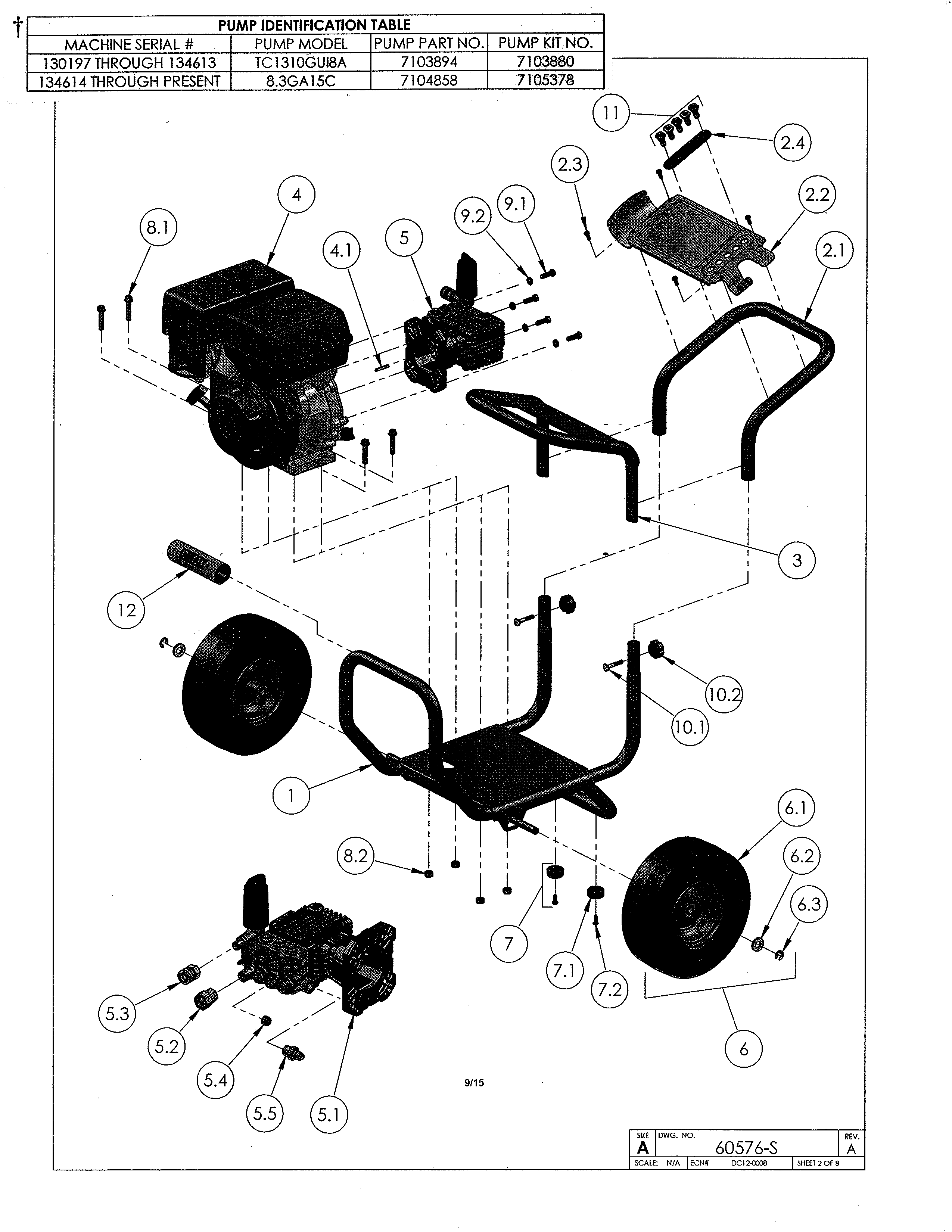 Dewalt model DXPW3835 power washer, gas genuine parts