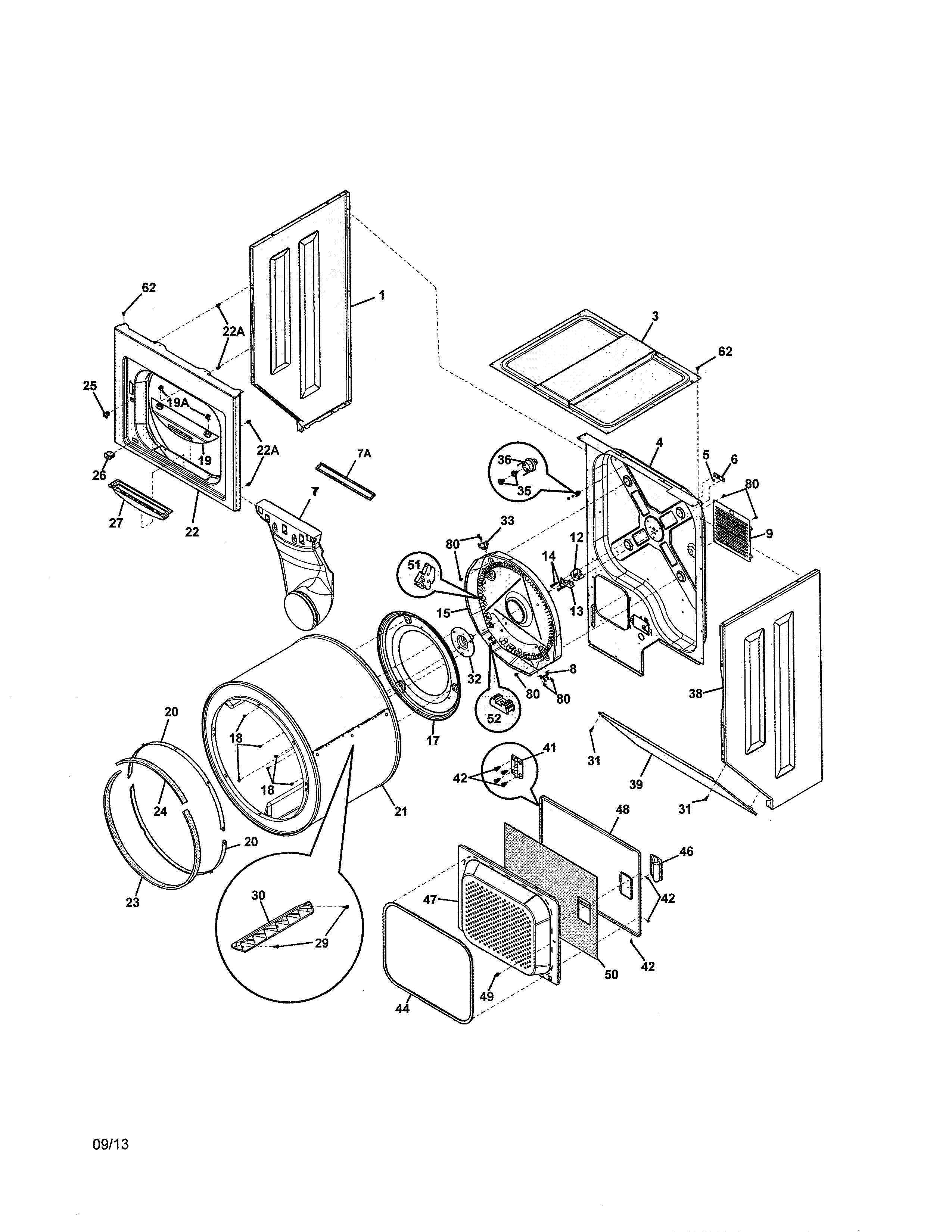 Frigidaire model FFLE2022MW2 laundry centers/combos genuine parts