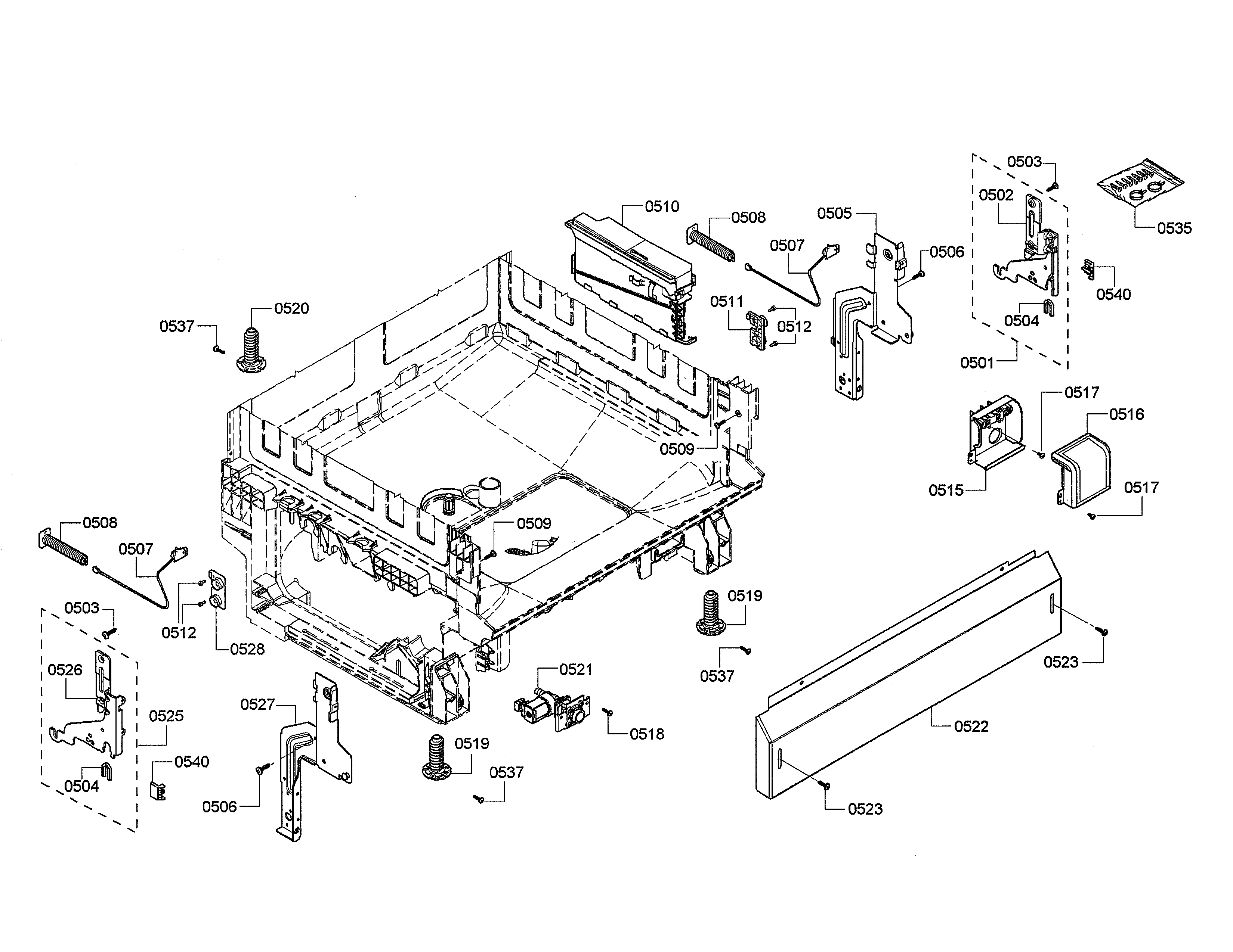 Bosch model SHE3ARL5UC/06 dishwasher genuine parts