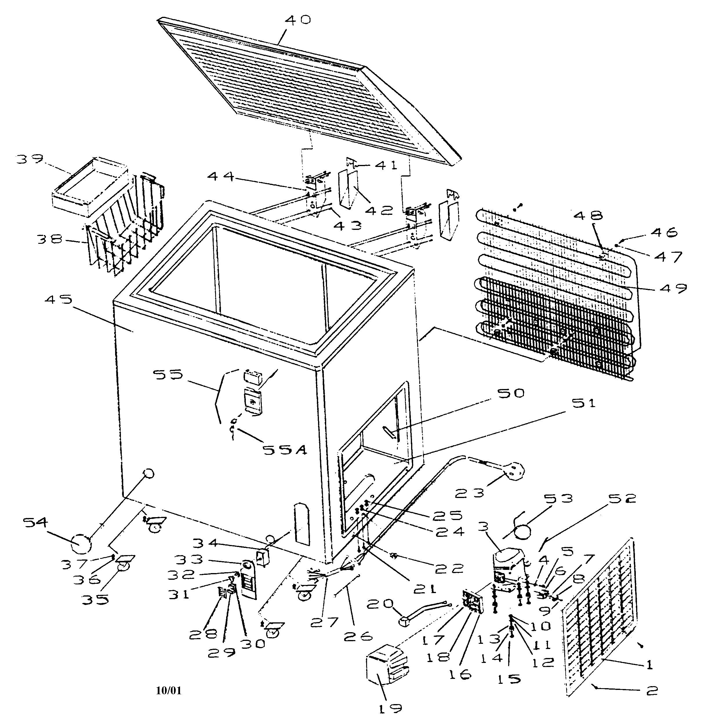 Haier model BD101G chest freezer genuine parts sample kitchen wiring diagram 