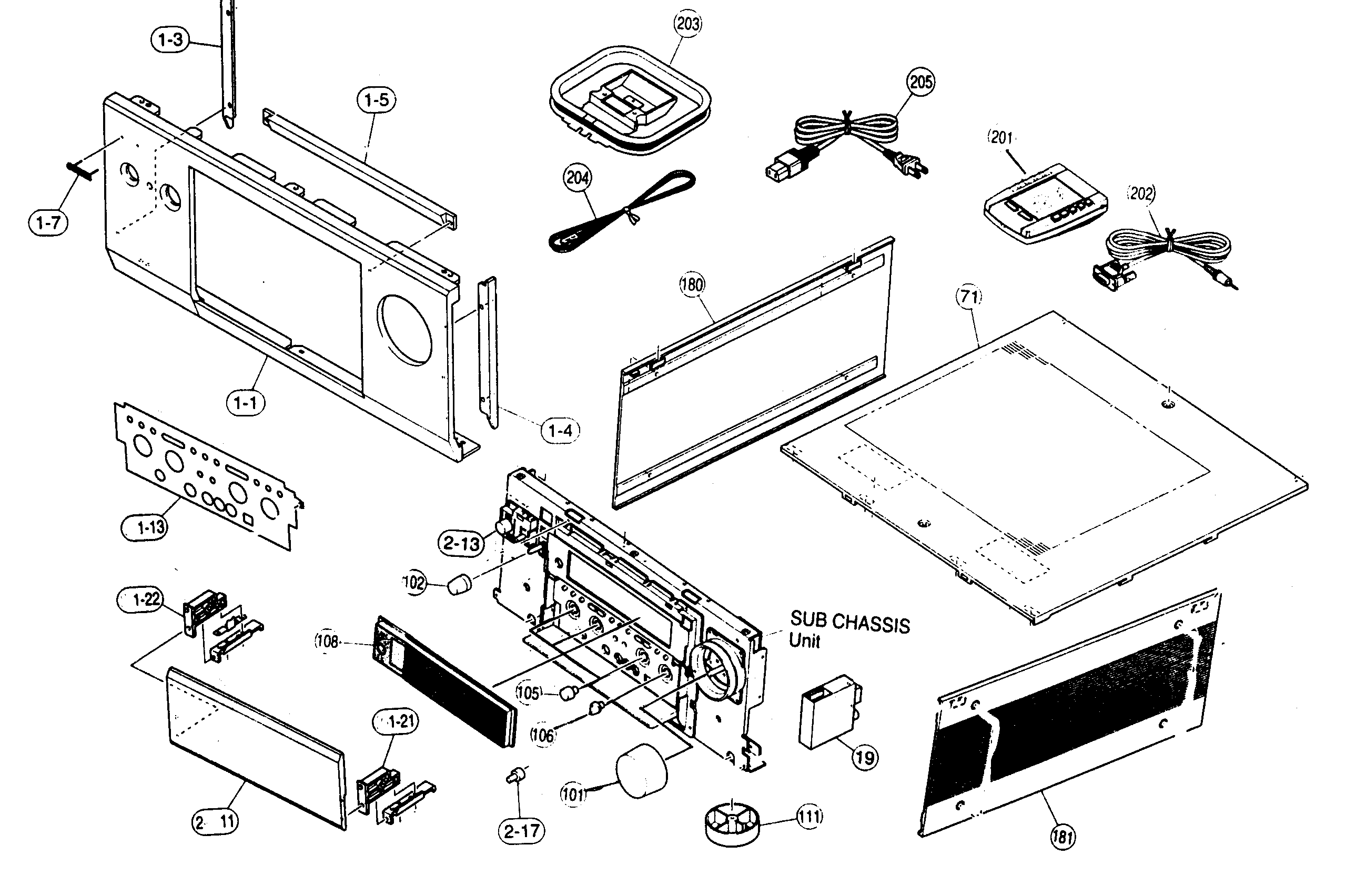 Yamaha model RX-Z1 receivers genuine parts