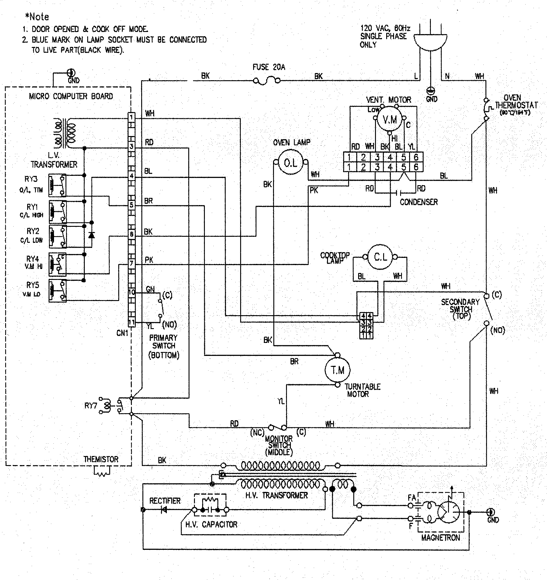 Goldstar Microwave Mv1526w Wiring Diagram