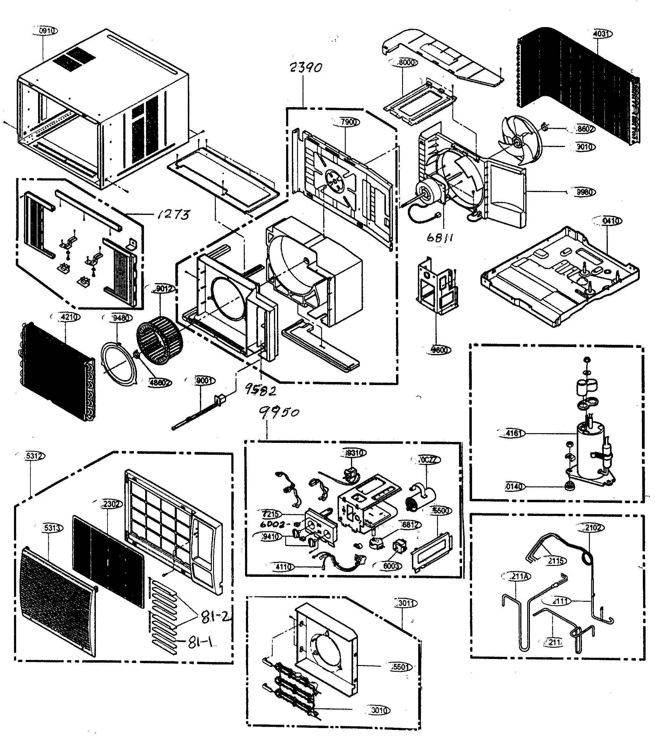 Lg model HBLG1800H air conditioner -room genuine parts