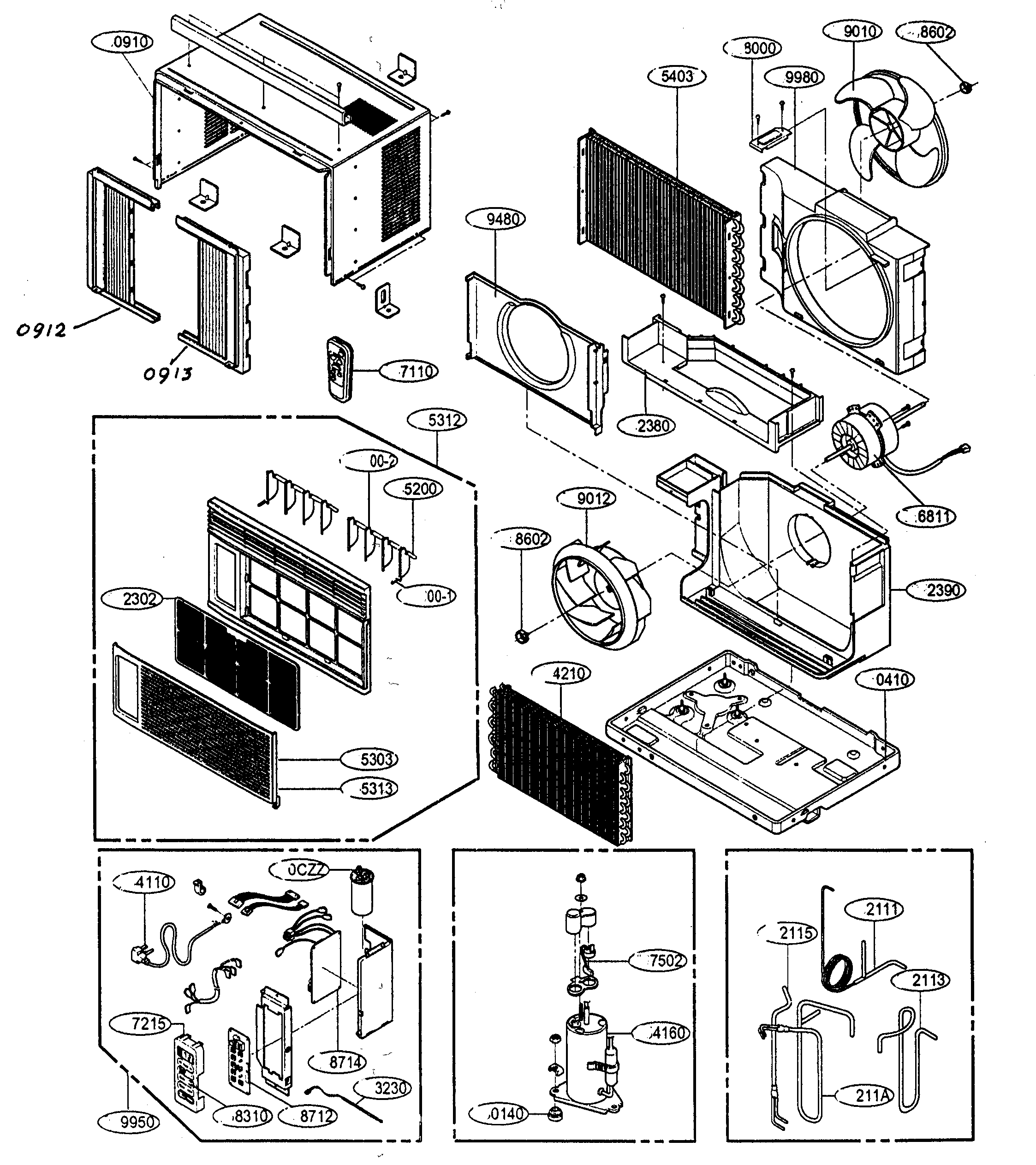 Goldstar model WG6000R air conditioner -room genuine parts gold star air conditioner wiring diagram 