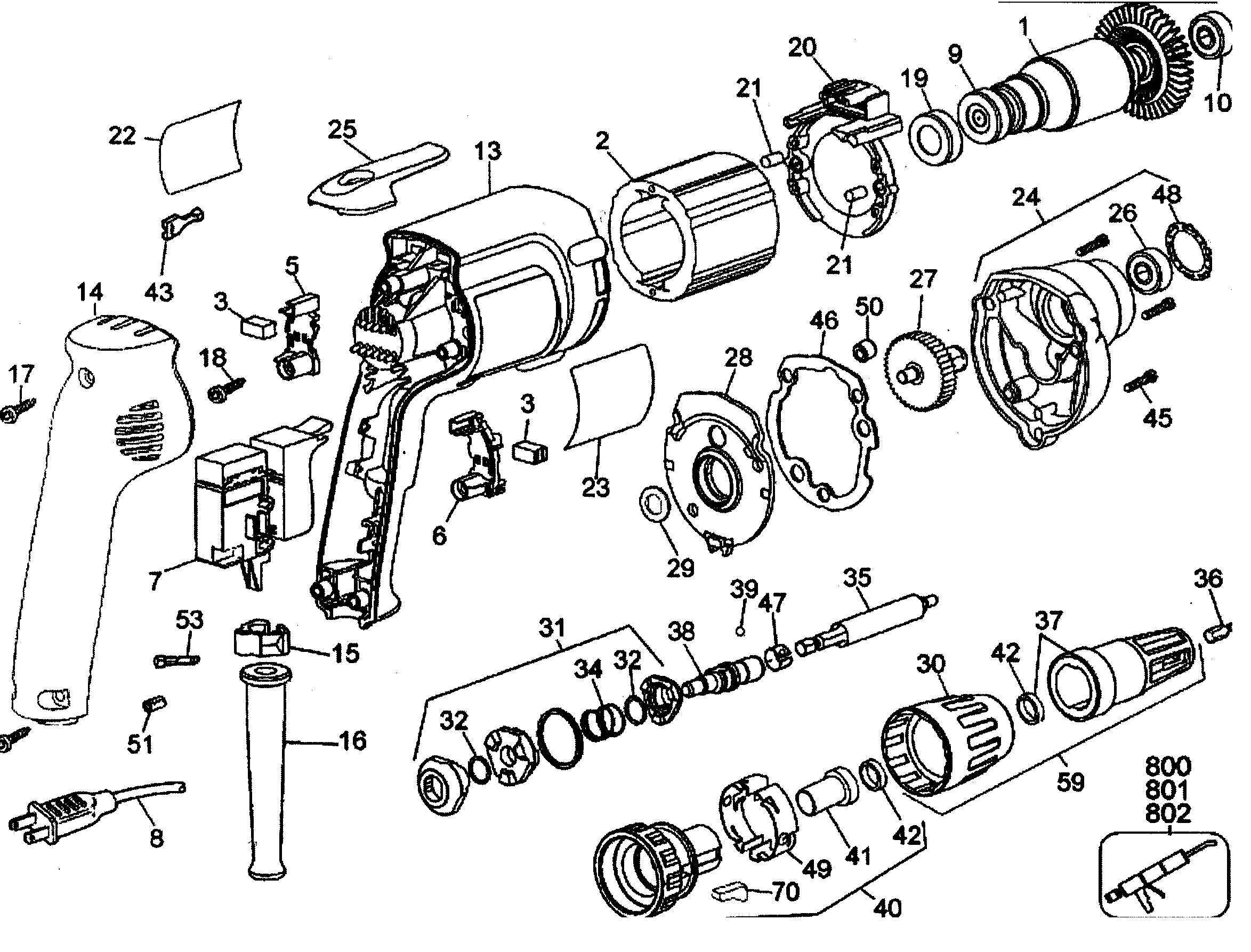 Dewalt model DW255 screwdriver drywall genuine parts