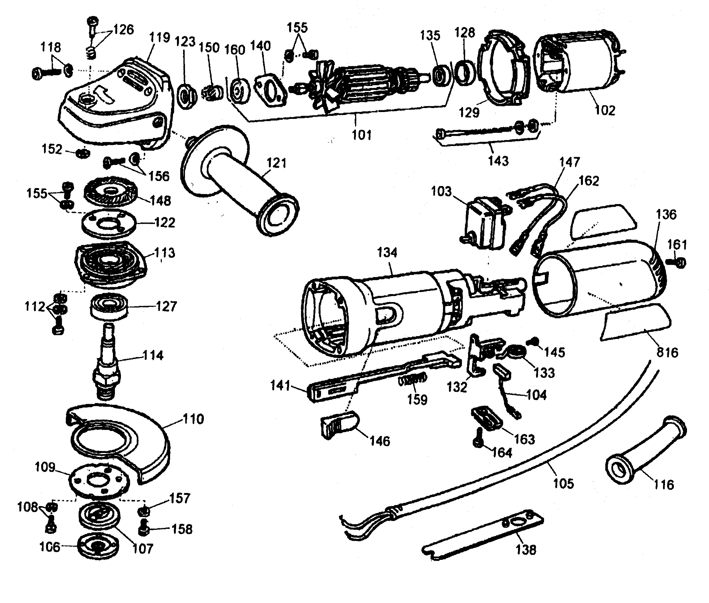 Craftsman model 17211501 grinder angle genuine parts