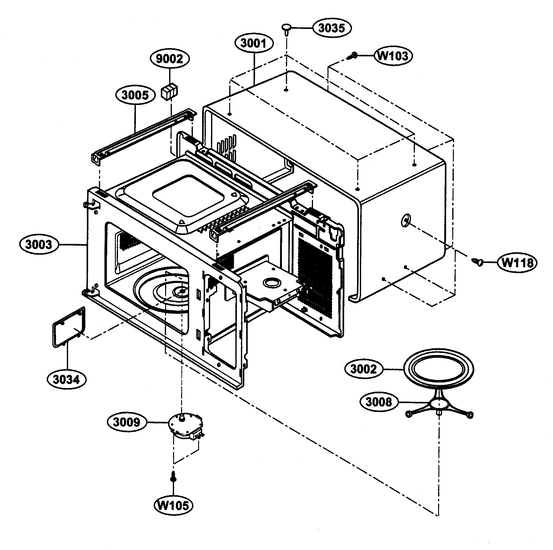 Kenmore model 72162002200 countertop microwave genuine parts