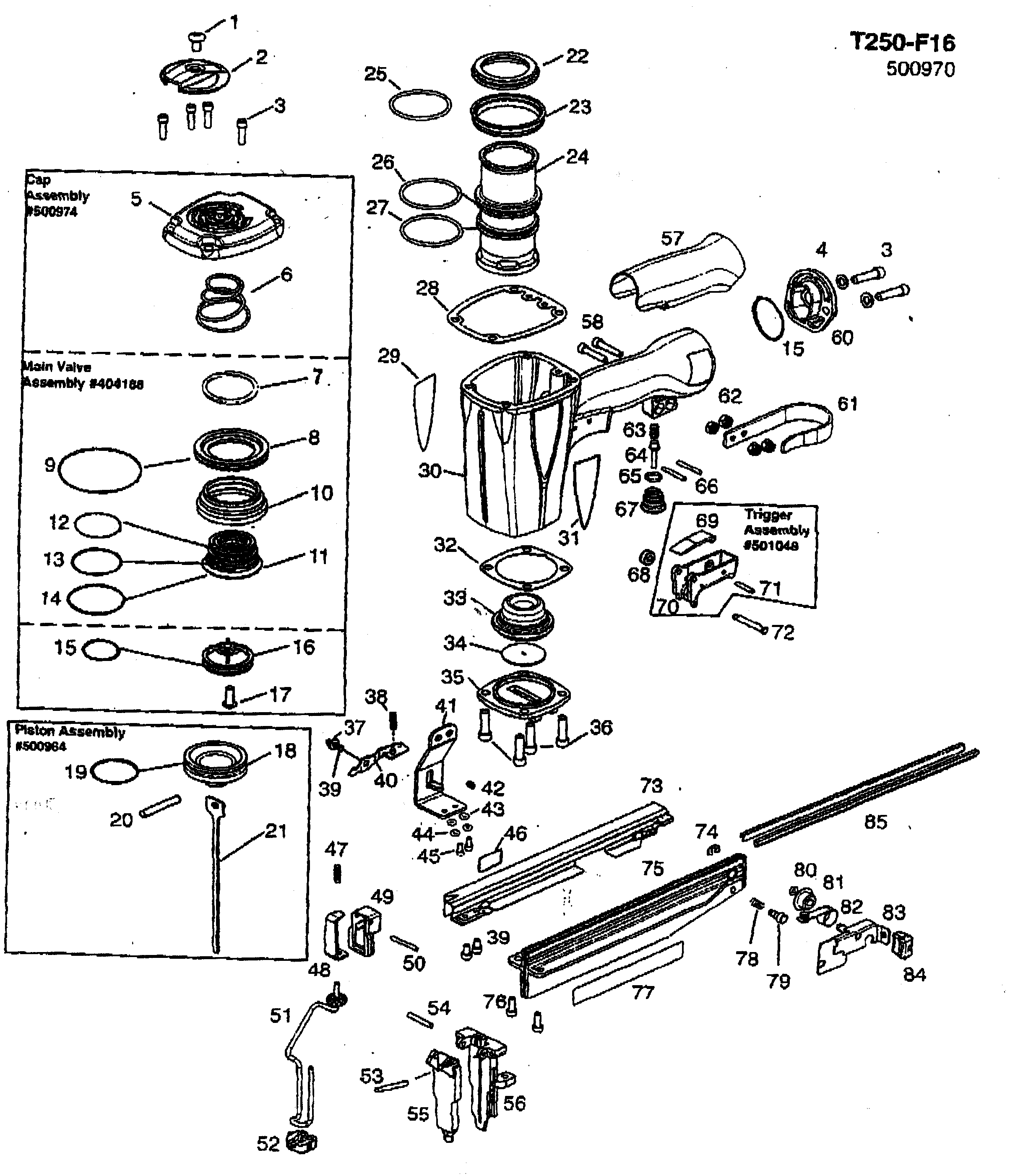 Paslode T250 F16 Schematic