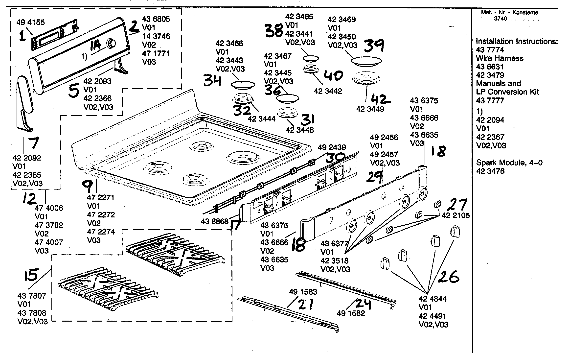 Samsung Gas Stove Parts List