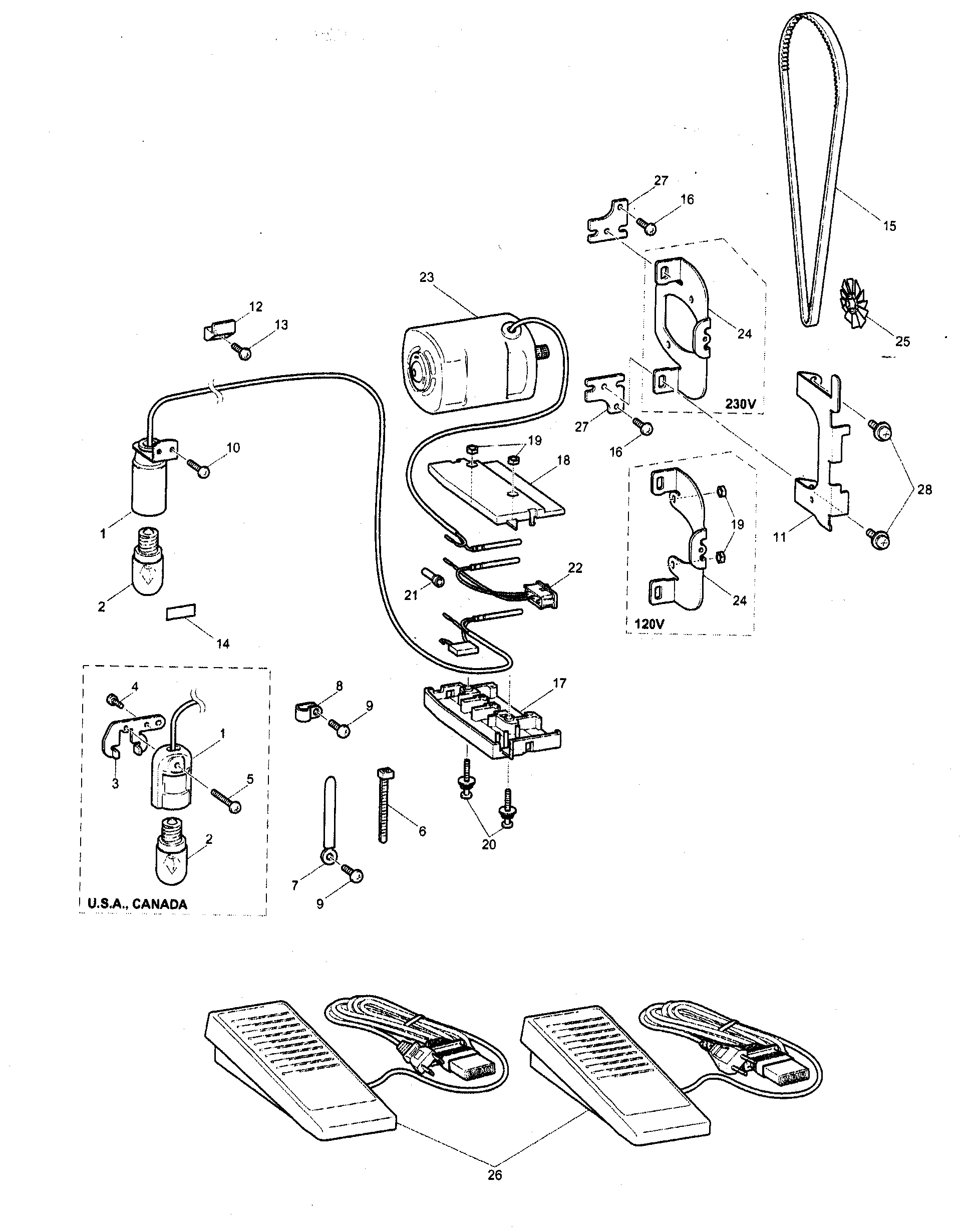 Brother model XL2230 mechanical sewing machines genuine parts