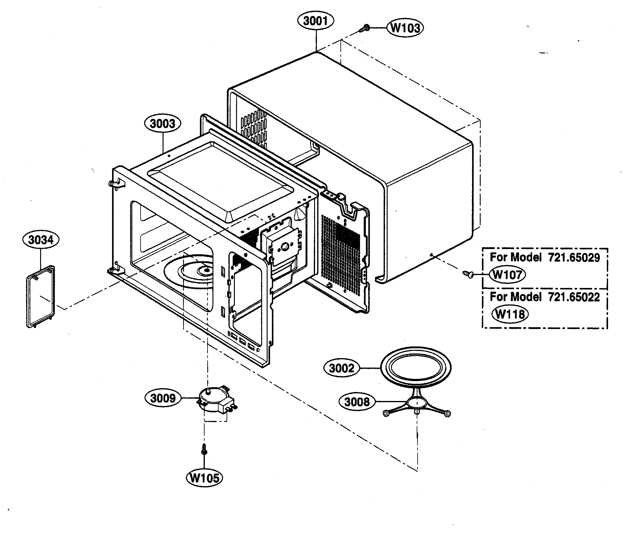 Galaxy Model 72165022401 Countertop Microwave Genuine Parts Oven