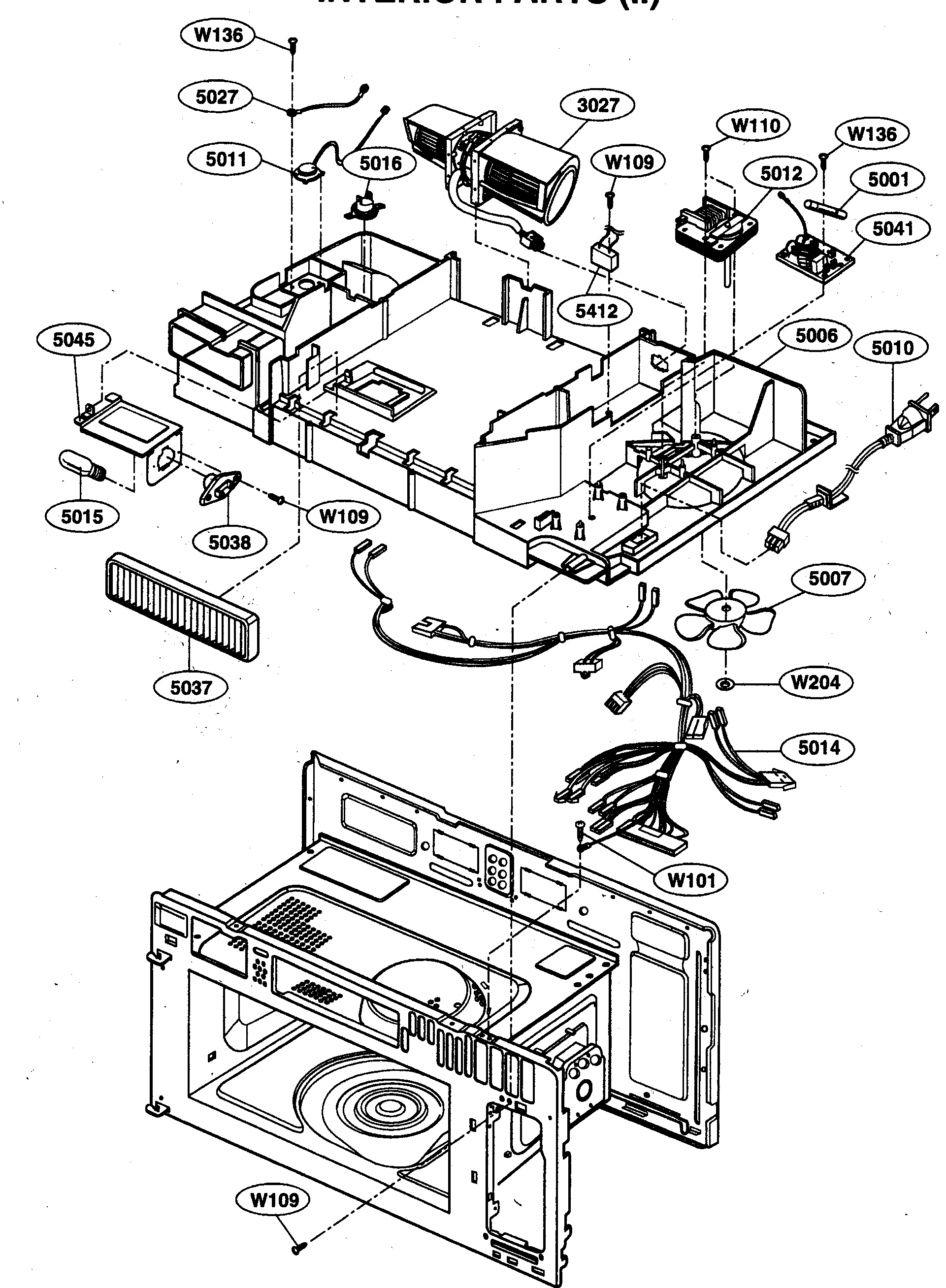 Kenmore Model 72180602500 Microwave Hood Combo Genuine Parts Interior Part