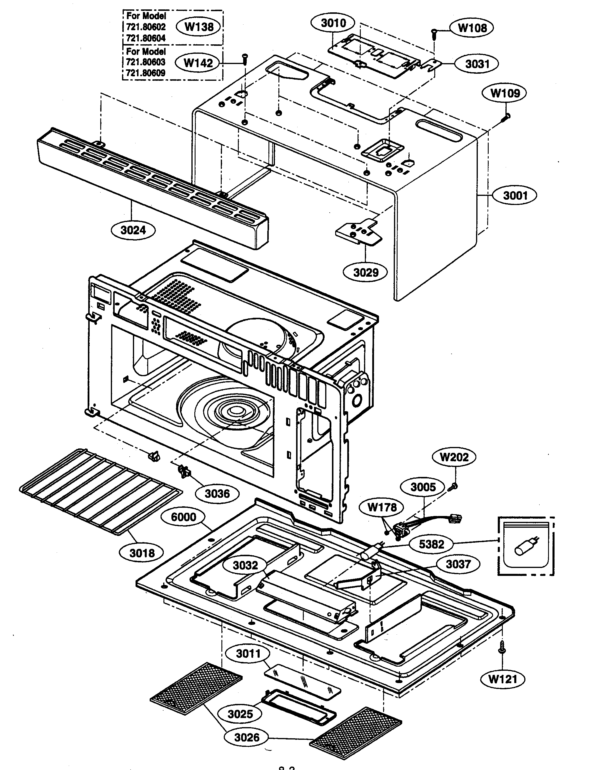 Kenmore Model 72180603500 Microwave Hood Combo Genuine Parts Oven