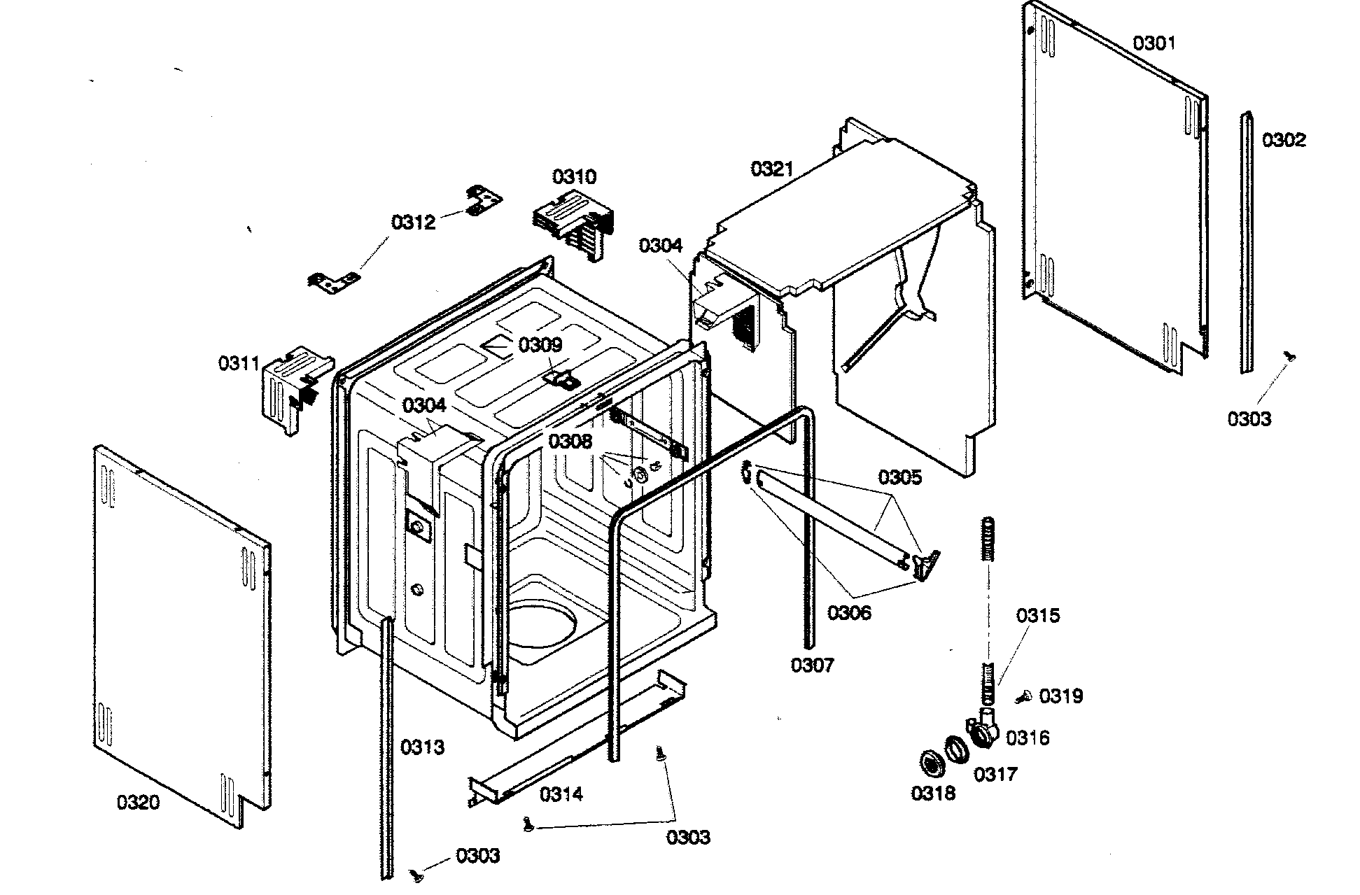 Bosch model SHX46A06UC/21 dishwasher genuine parts