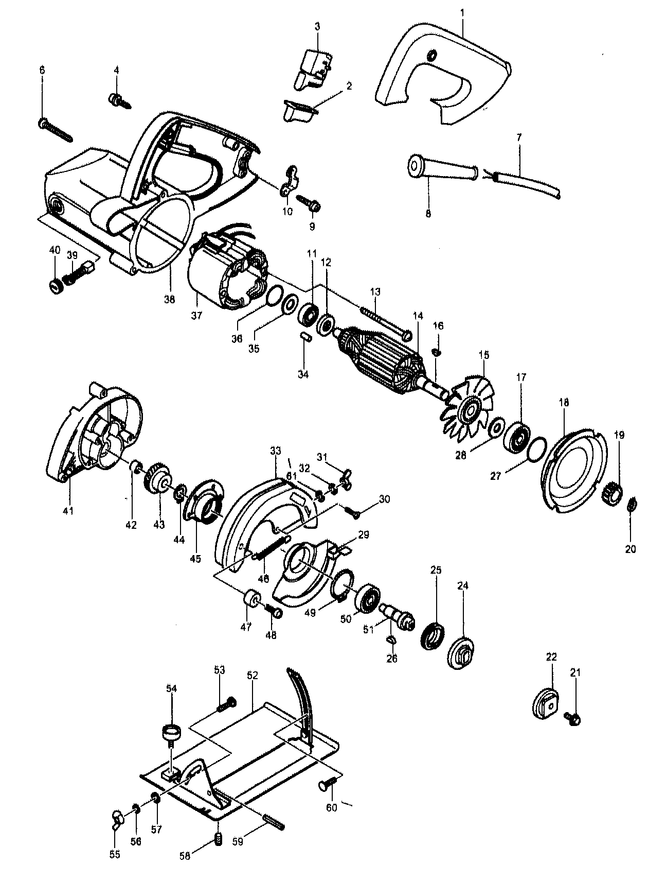 Makita model 4200NH circular saw genuine parts