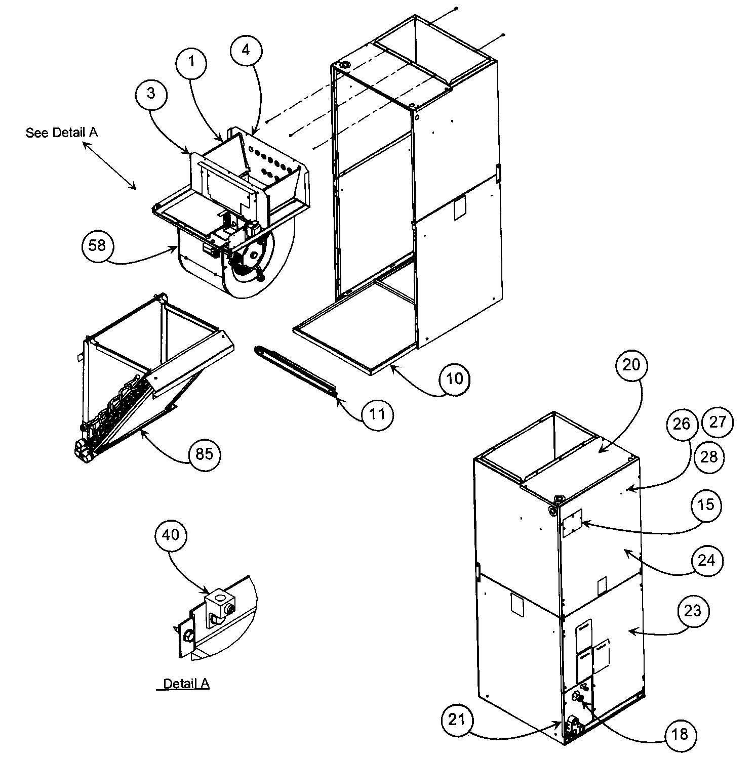 Carrier model FC4DNB060000AAAA air handler (indoor blower&evap) genuine